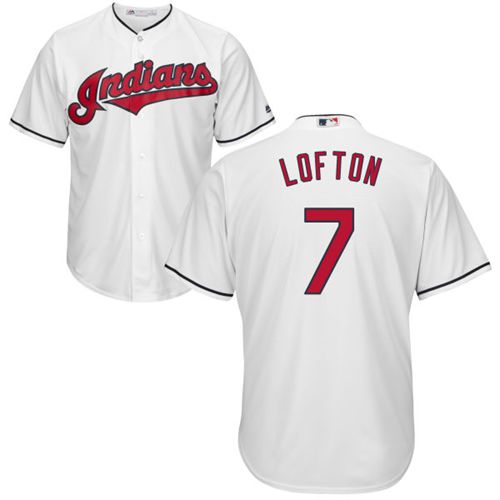 Indians #7 Kenny Lofton White New Cool Base Stitched MLB Jersey - Click Image to Close